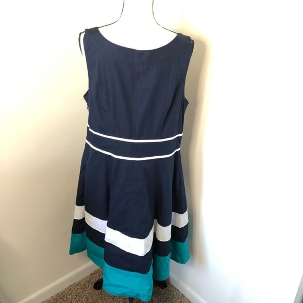 Eshakti Fit & Flare Color Block Midi Dress - image 1